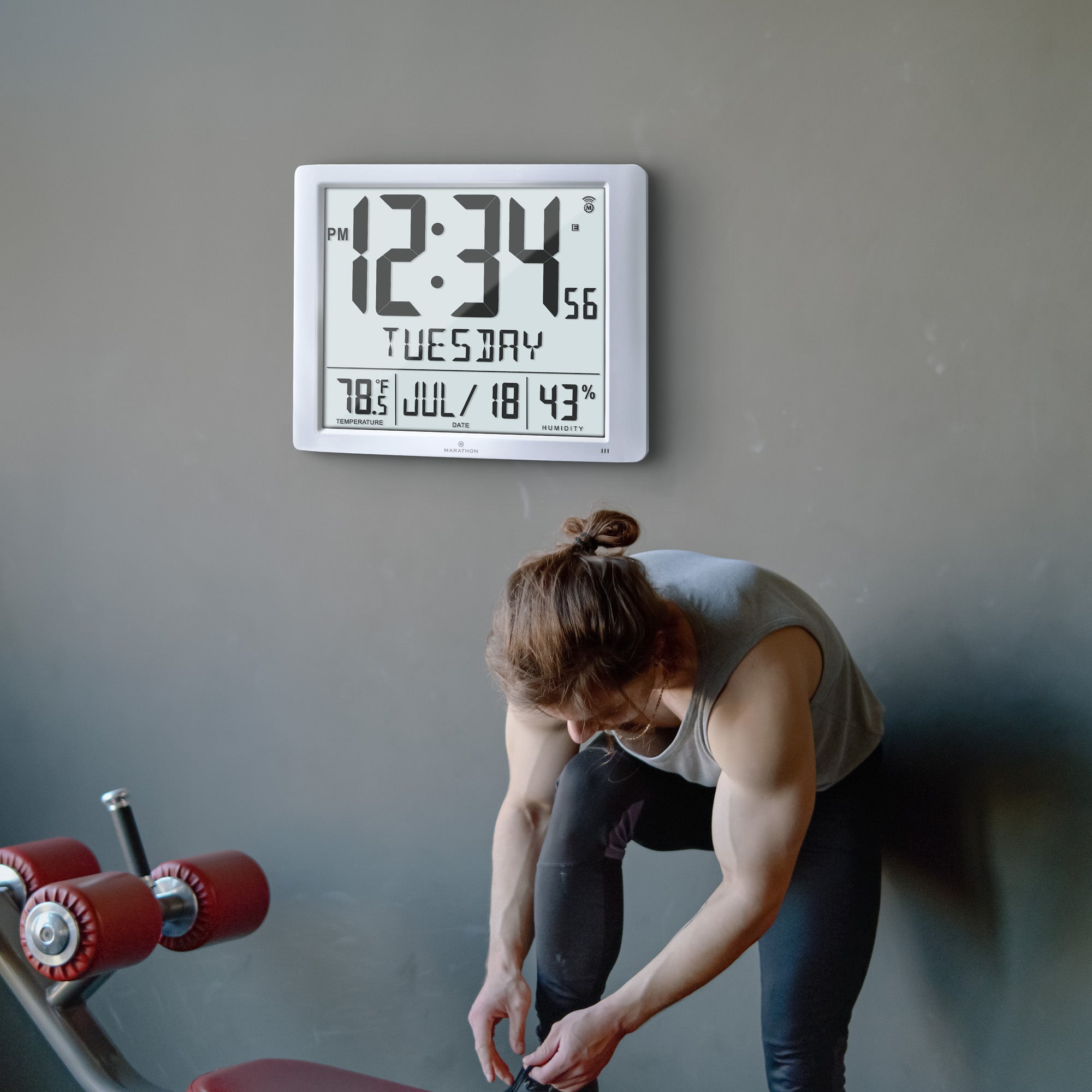 Super Jumbo Self-Setting Wall Clock with Full Date Display and 7 
