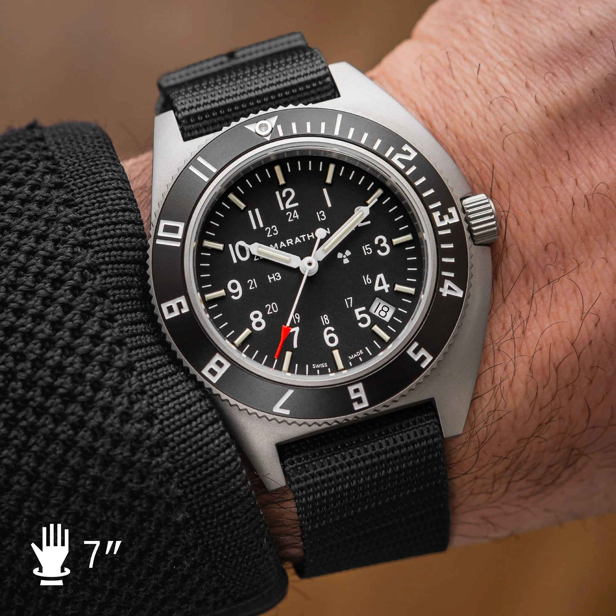 41mm Steel Navigator w/ Date (SSNAV-D) on Ballistic Nylon