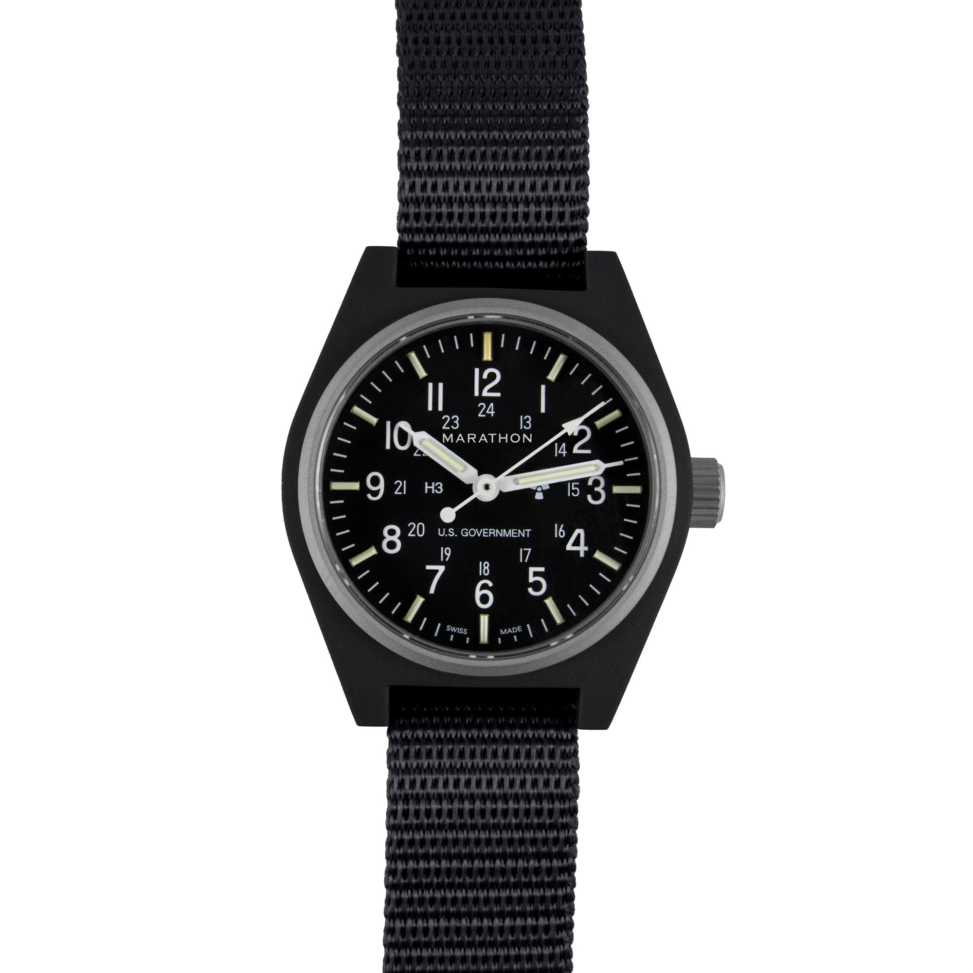 34mm Black General Purpose Quartz GPQ Marathon Watch