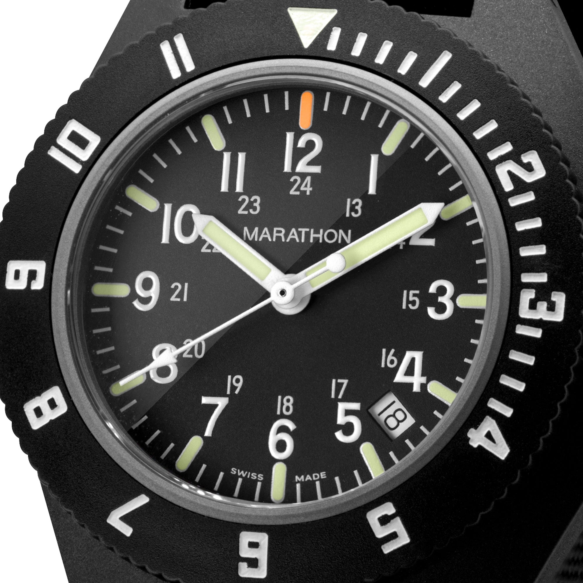 41mm MaraGlo Black Navigator w/ Date (NAV-DM)