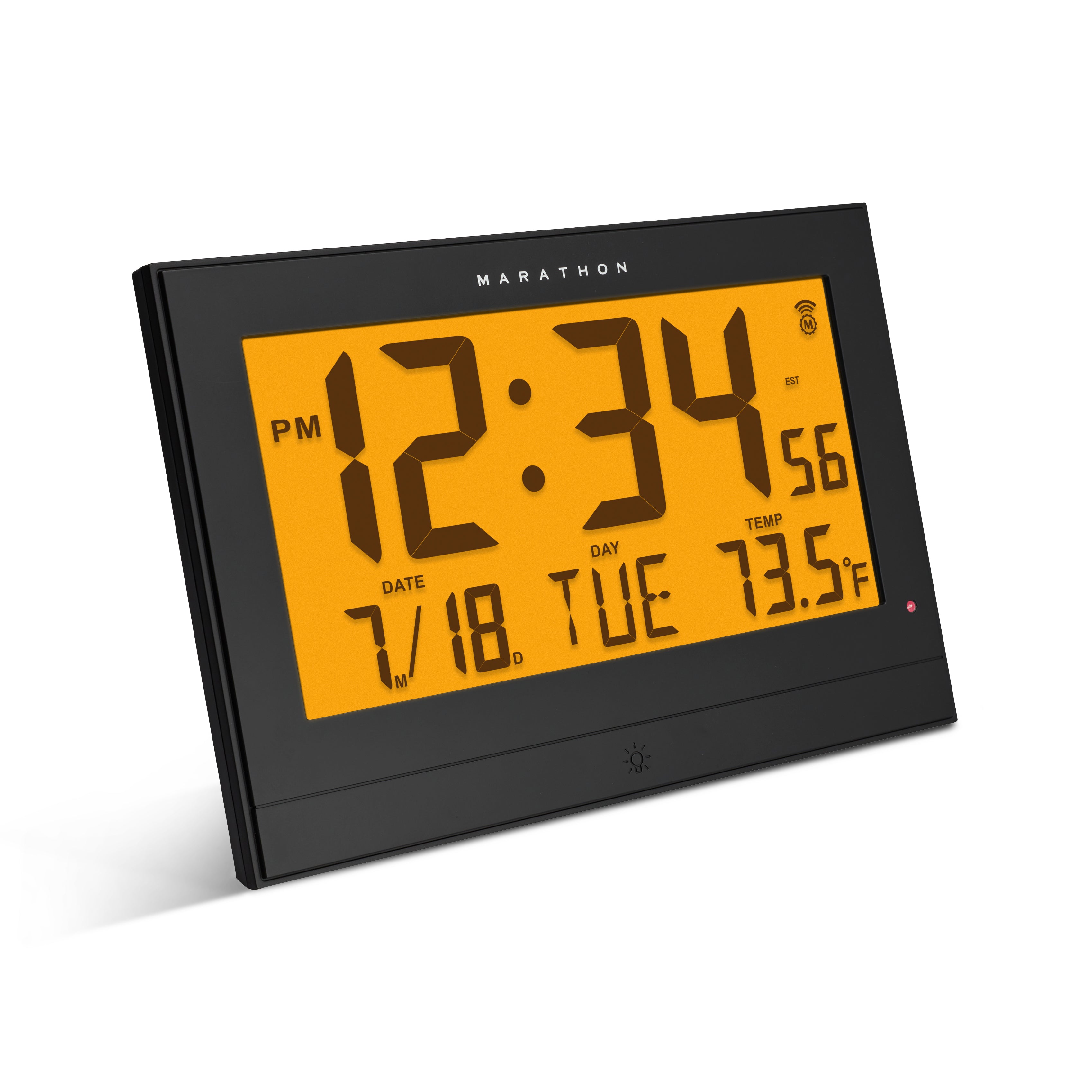 Large Self-Setting Clock with Auto Backlight and Power Adapter