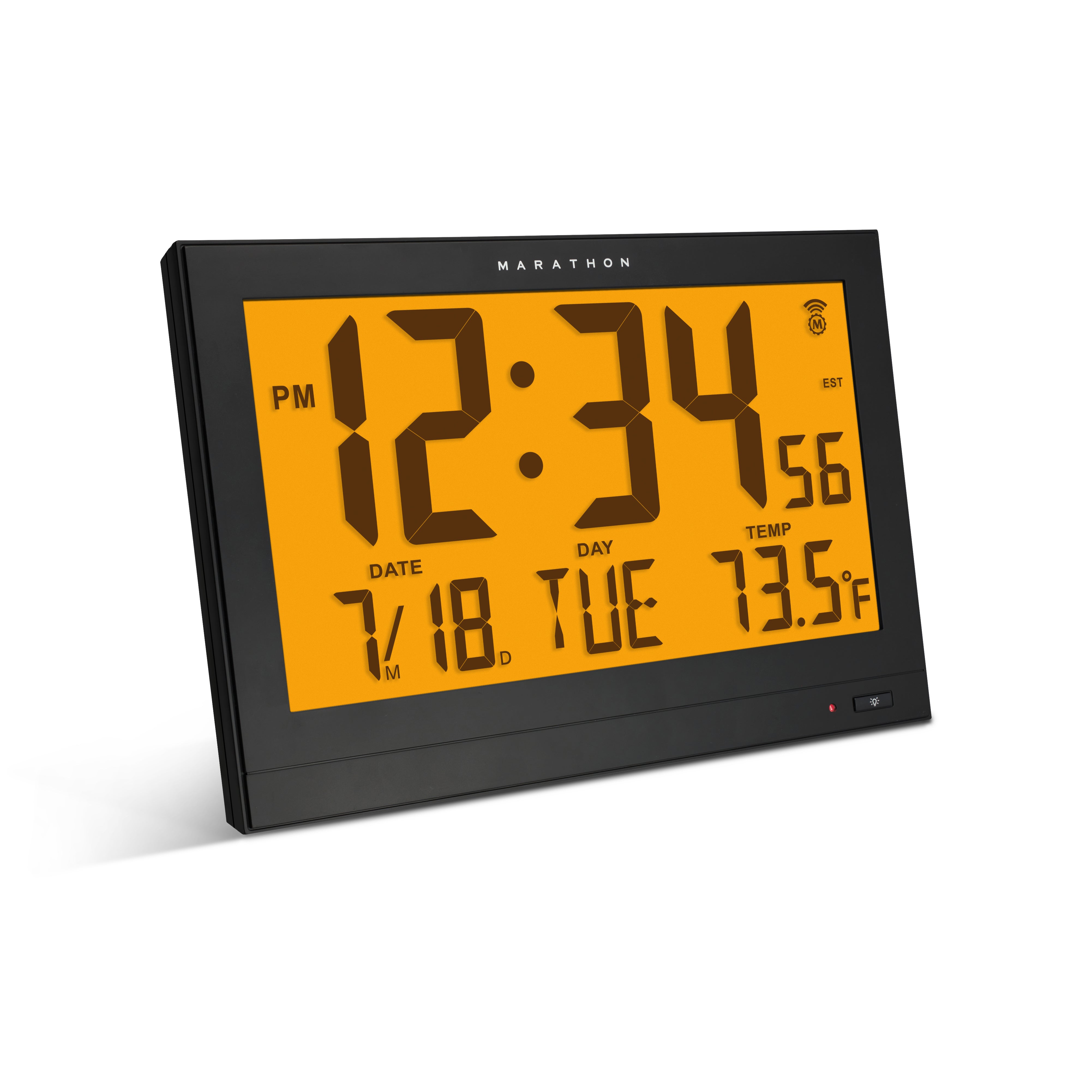 Jumbo Self Setting Wall Clock with Auto Backlight and Power