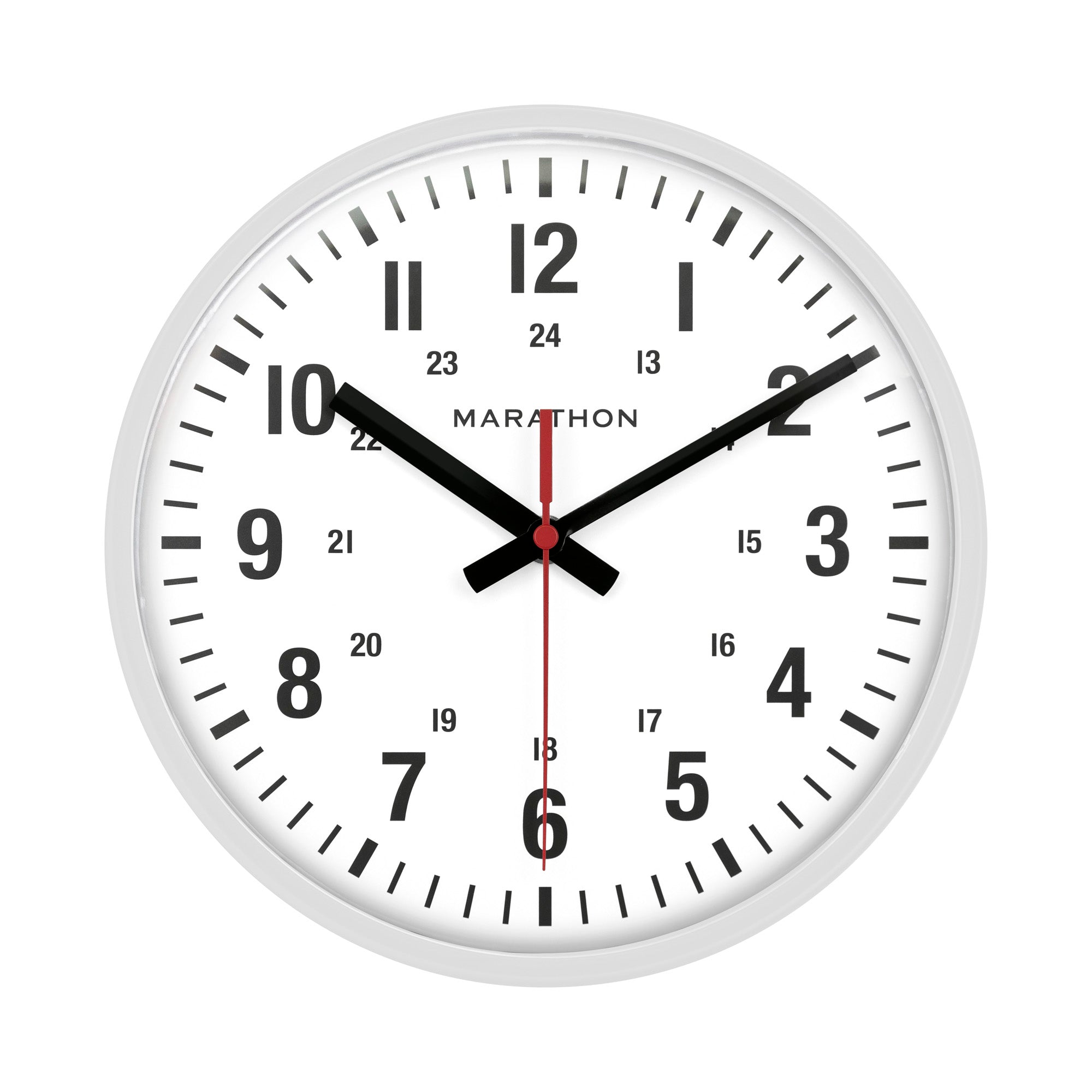 10 Inch Silent Continuous-Sweep Analog Wall Clock – Marathon Watch