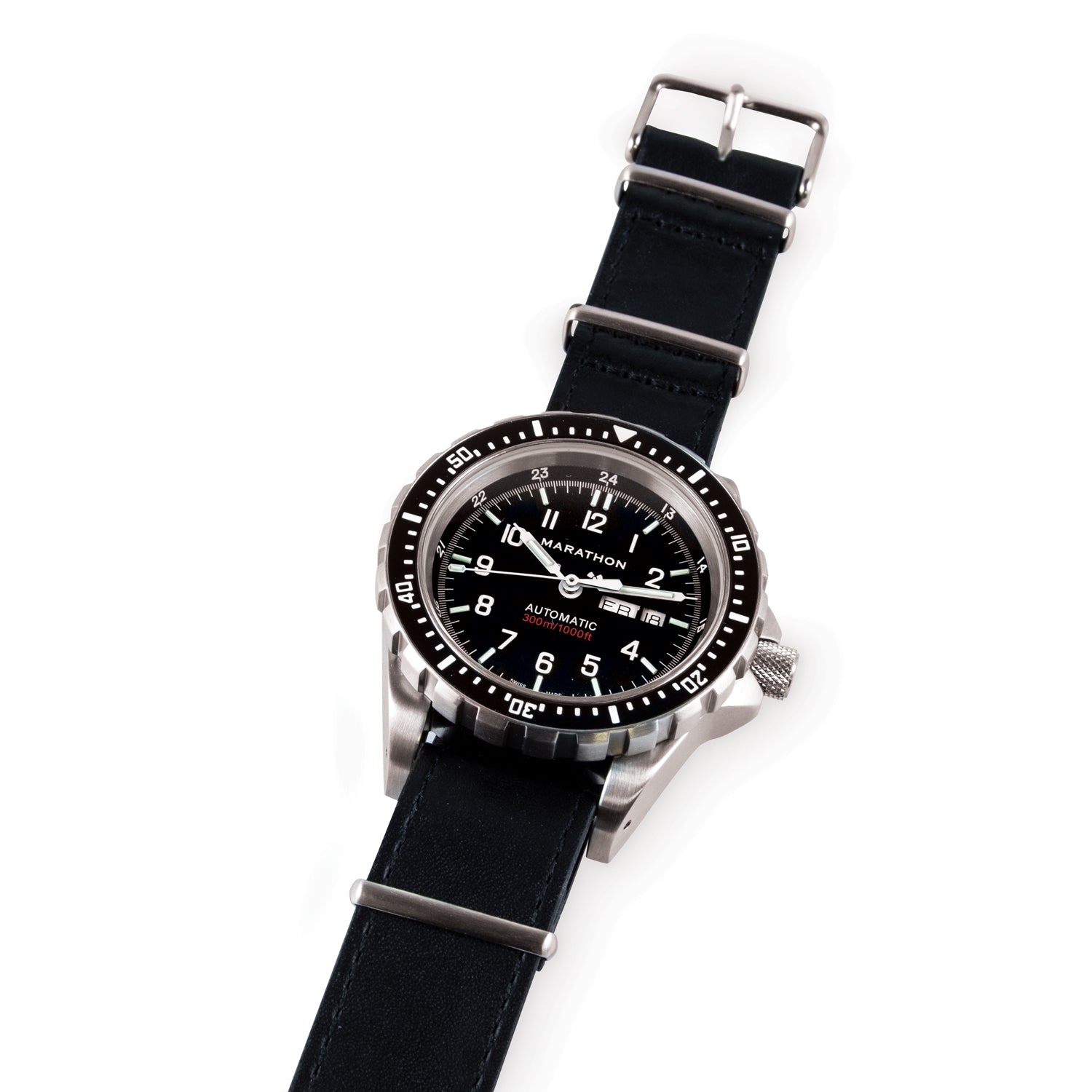 Leather DEFSTAN Strap, Black, 22mm – Marathon Watch