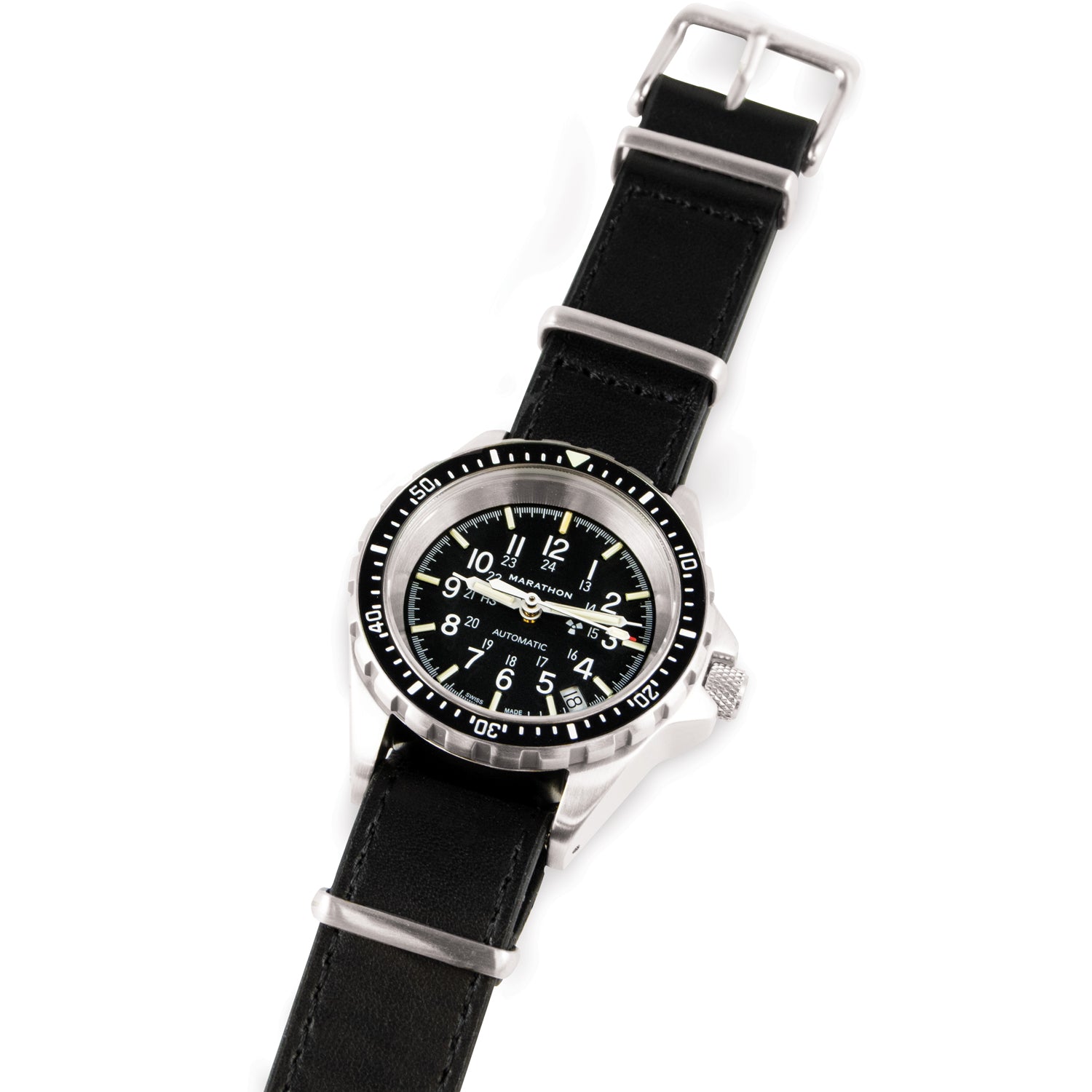 Leather DEFSTAN Strap Black 18mm Marathon Watch